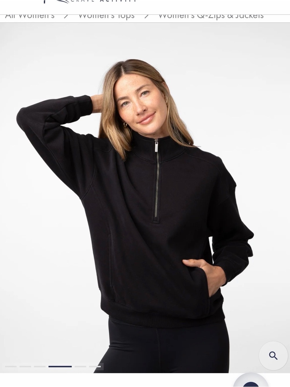 Rhoback Serenity Half-zip, Midnight Black, size XS